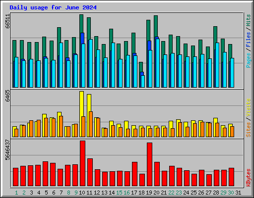 Daily usage for June 2024