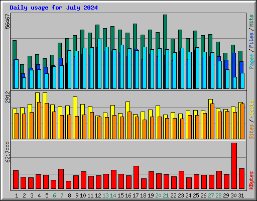 Daily usage for July 2024