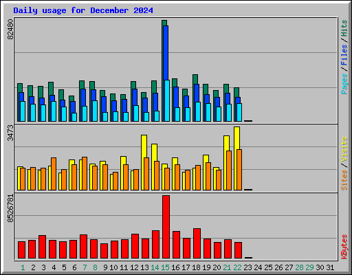 Daily usage for December 2024