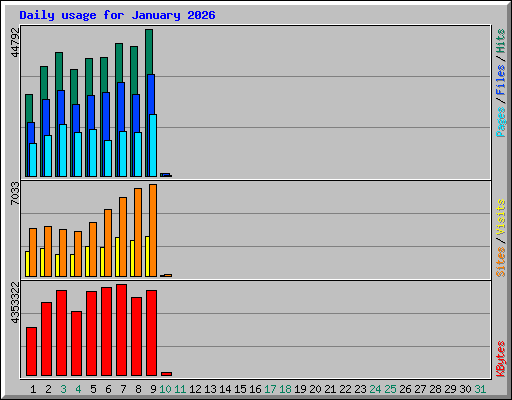Daily usage for January 2026