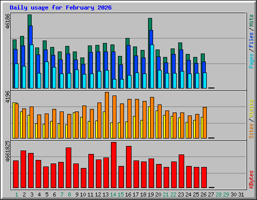 Daily usage for February 2026
