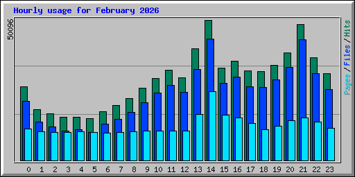 Hourly usage for February 2026